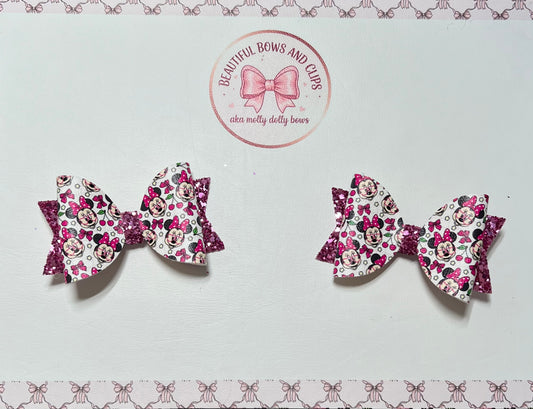 Minnie cherry hair bow set