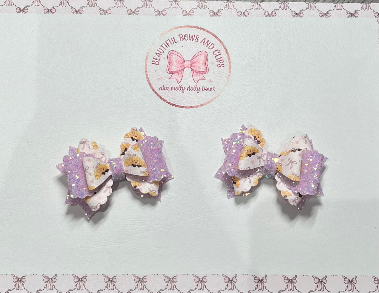 Jellycat croissant hair mini bow set