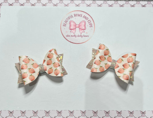 Jellycat peach  hair bow set