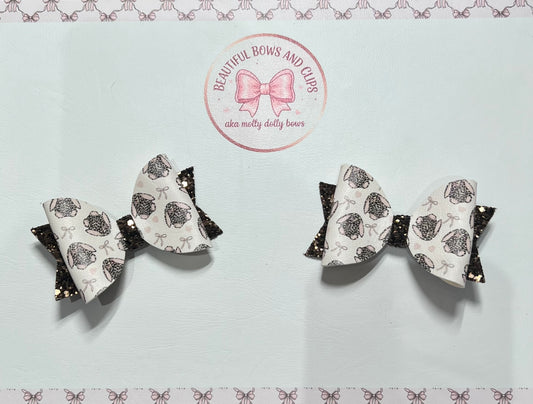 Jellycat leopard bunny hair bow set