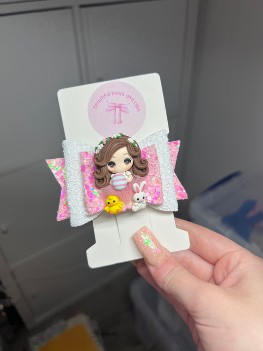 Easter girl hair bow