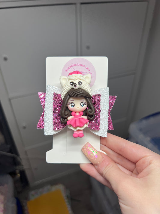 Dog girl hair bow