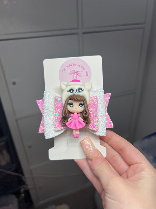 Dog girl hair bow