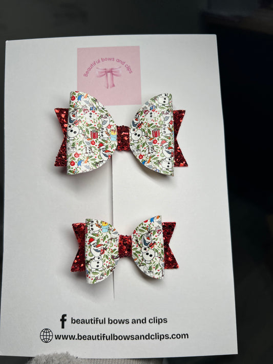 Olaf Xmas bow