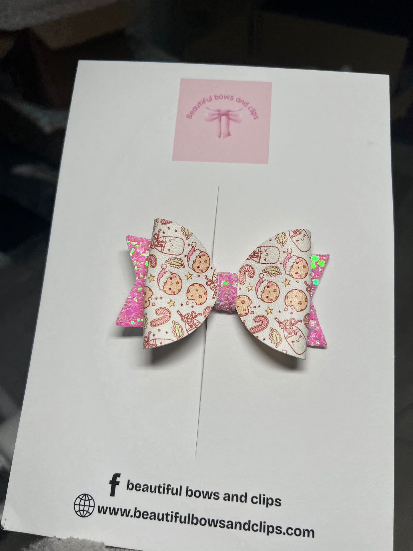 Milk and cookies hair bow