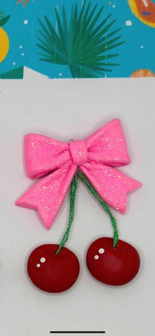 Cherry hair bow