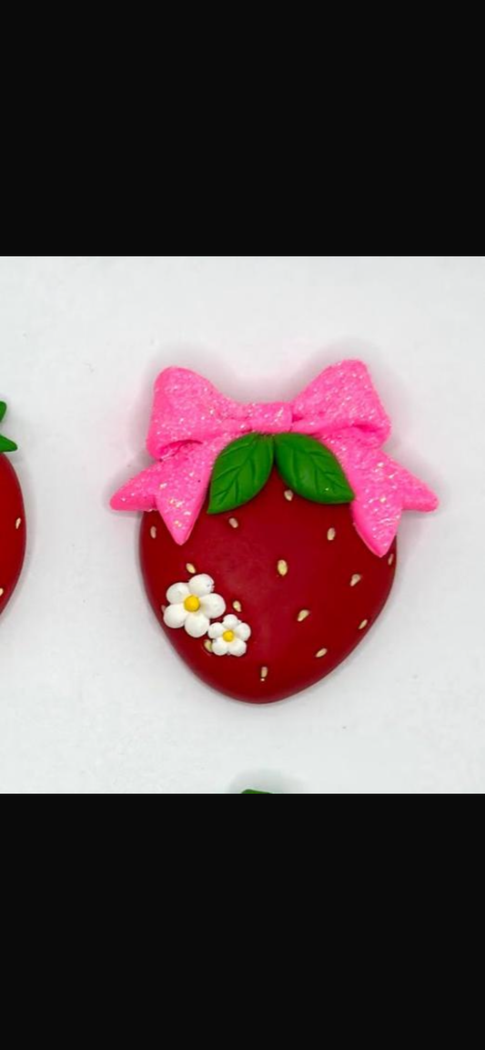 Strawberry hair bow