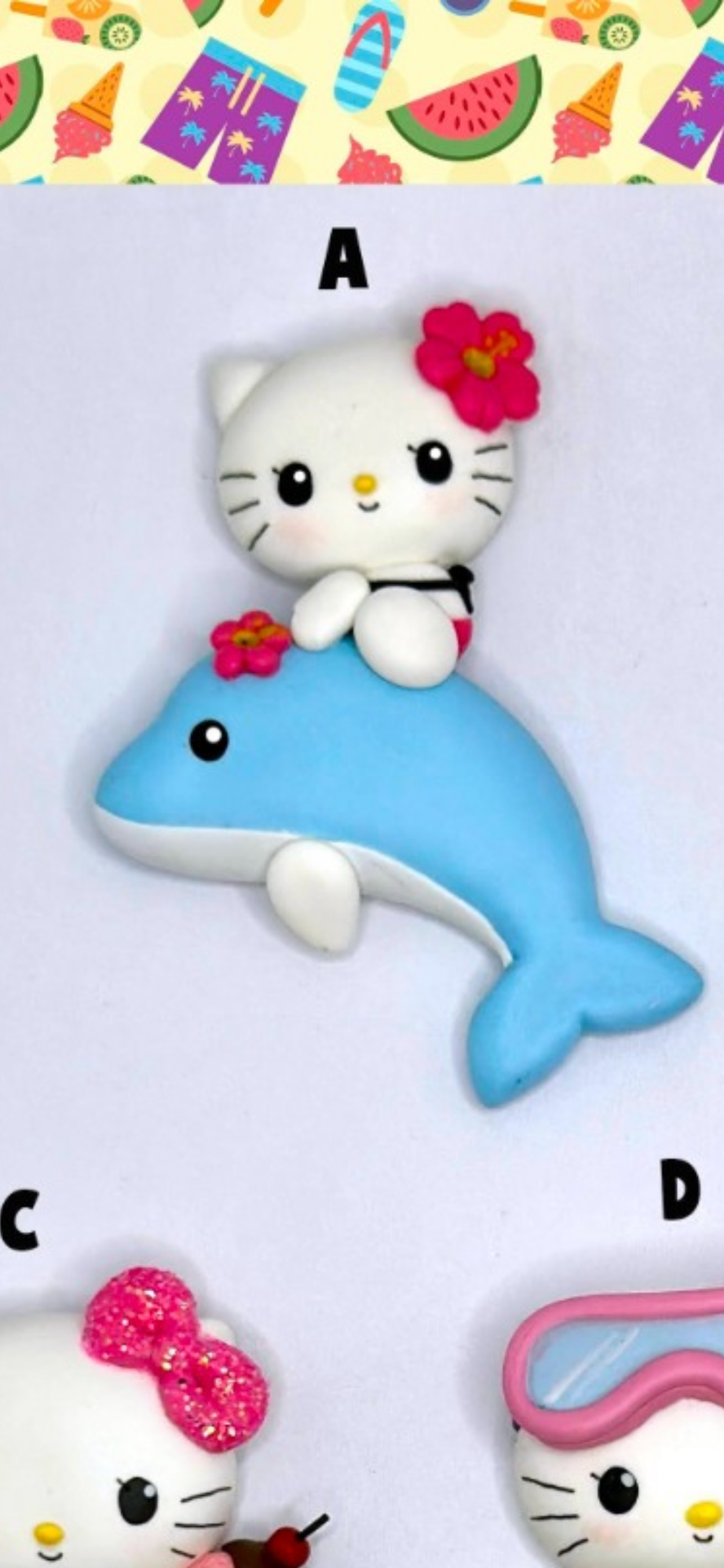 Hello kitty dolphin hair bow