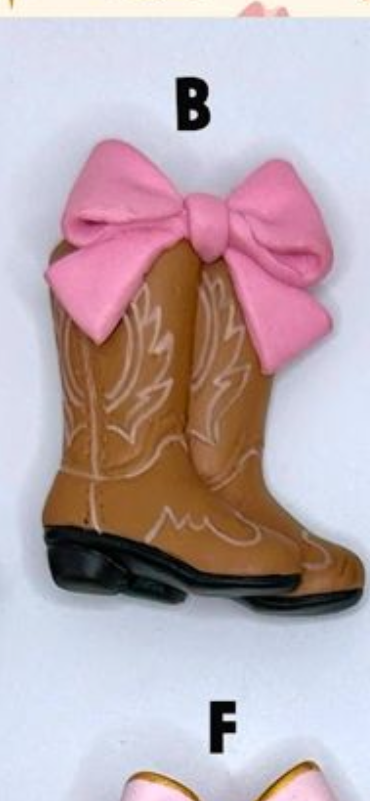 Cow girl boots brown hair bow