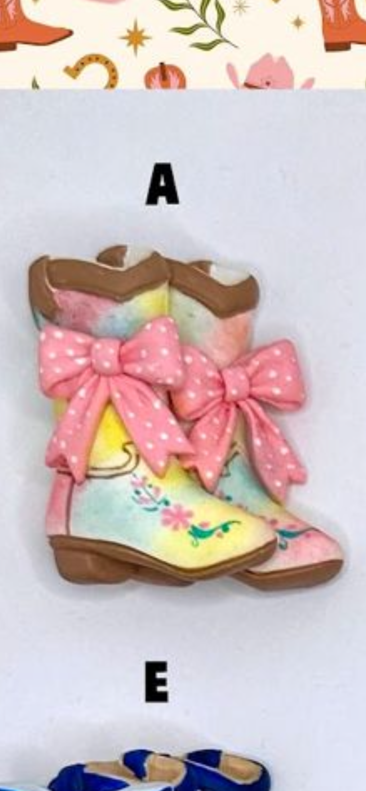 Rainbow cow girl boots hair bow
