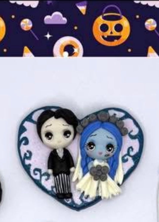 Corpse bride and groom hair bow