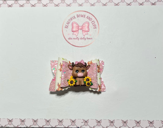 Highland cow hair bow