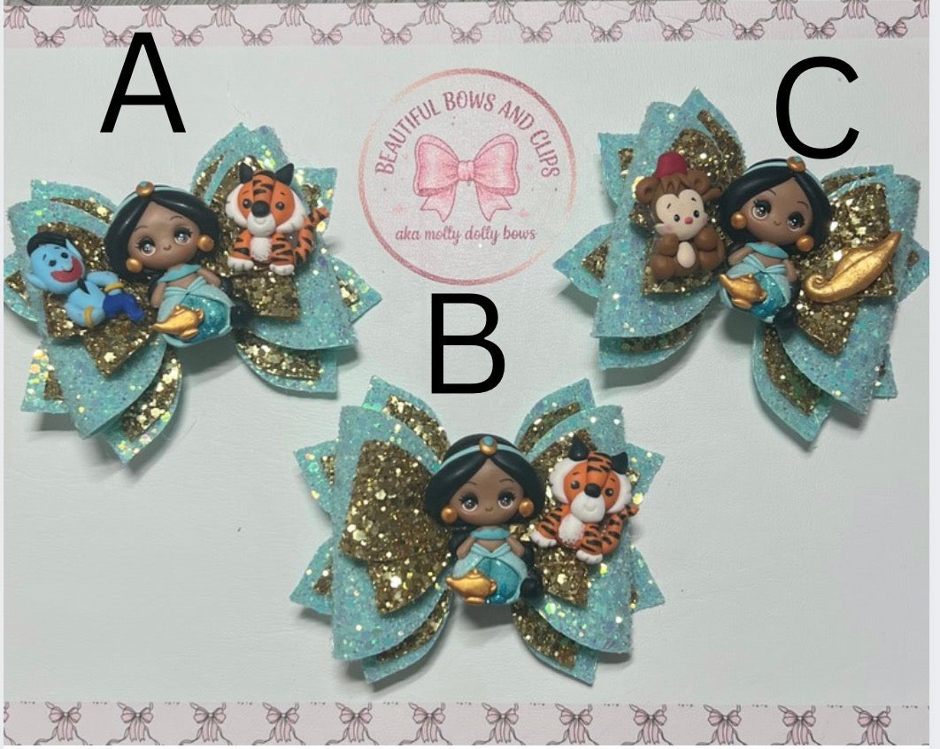 Princess jasmine hair bow