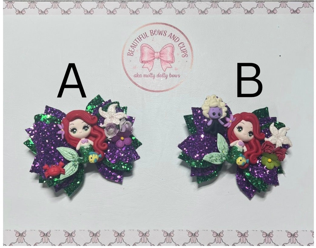 Princess Ariel hair bow