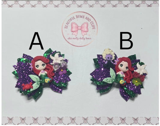 Princess Ariel hair bow