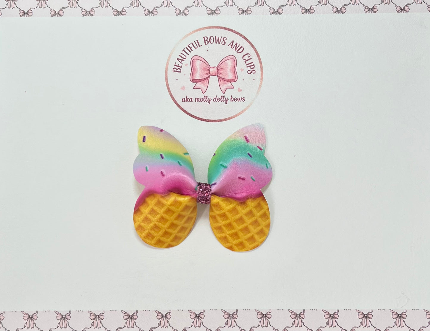 Icecream butterfly hair bow