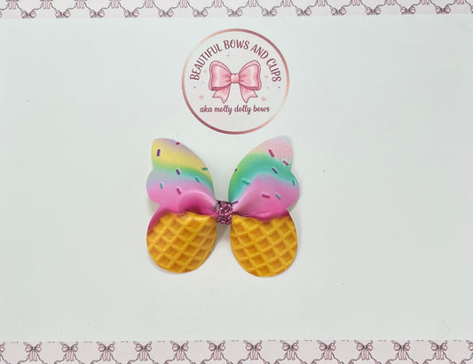 Icecream butterfly hair bow