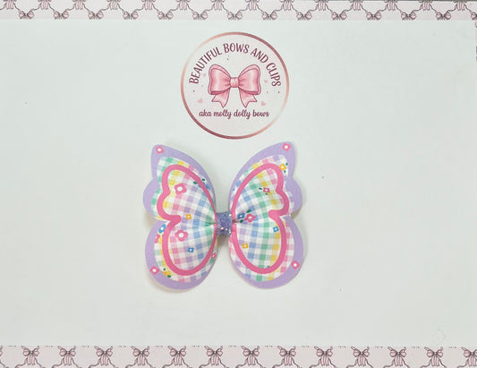 Gingham butterfly bow