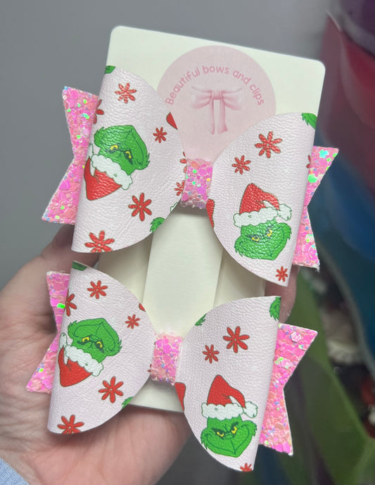 Grinch hair bow