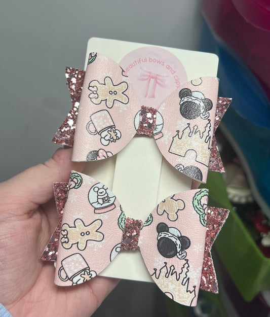 Minnie Christmas hair bow