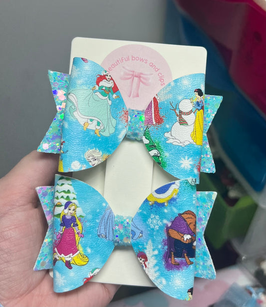 Princess Christmas hair bow