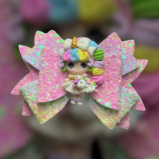 Unicorn girl hair bow