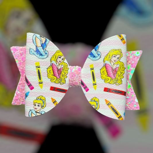 Princess school hair bow