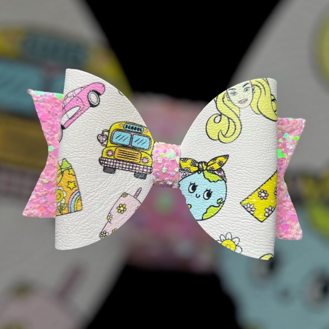 Babe school theme hair bow
