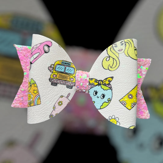 Babe school theme hair bow