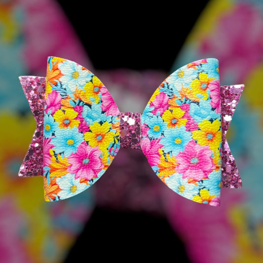 Bright Floral hair bow