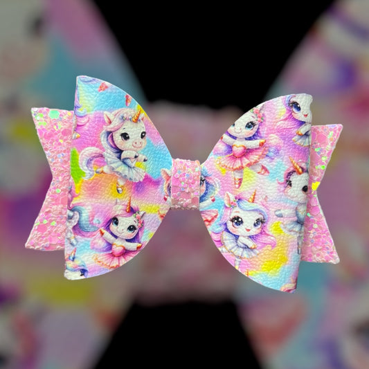Unicorn ballerina hair bow