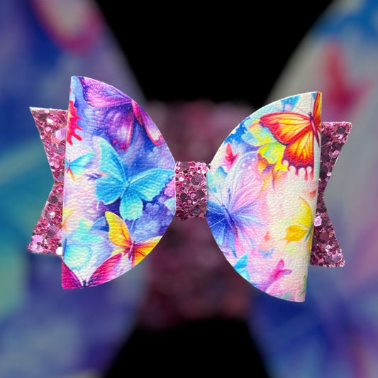 Bright butterflies hair bow