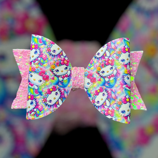 Kitty mermaid hair bow
