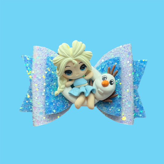 Elsa on float hair bow