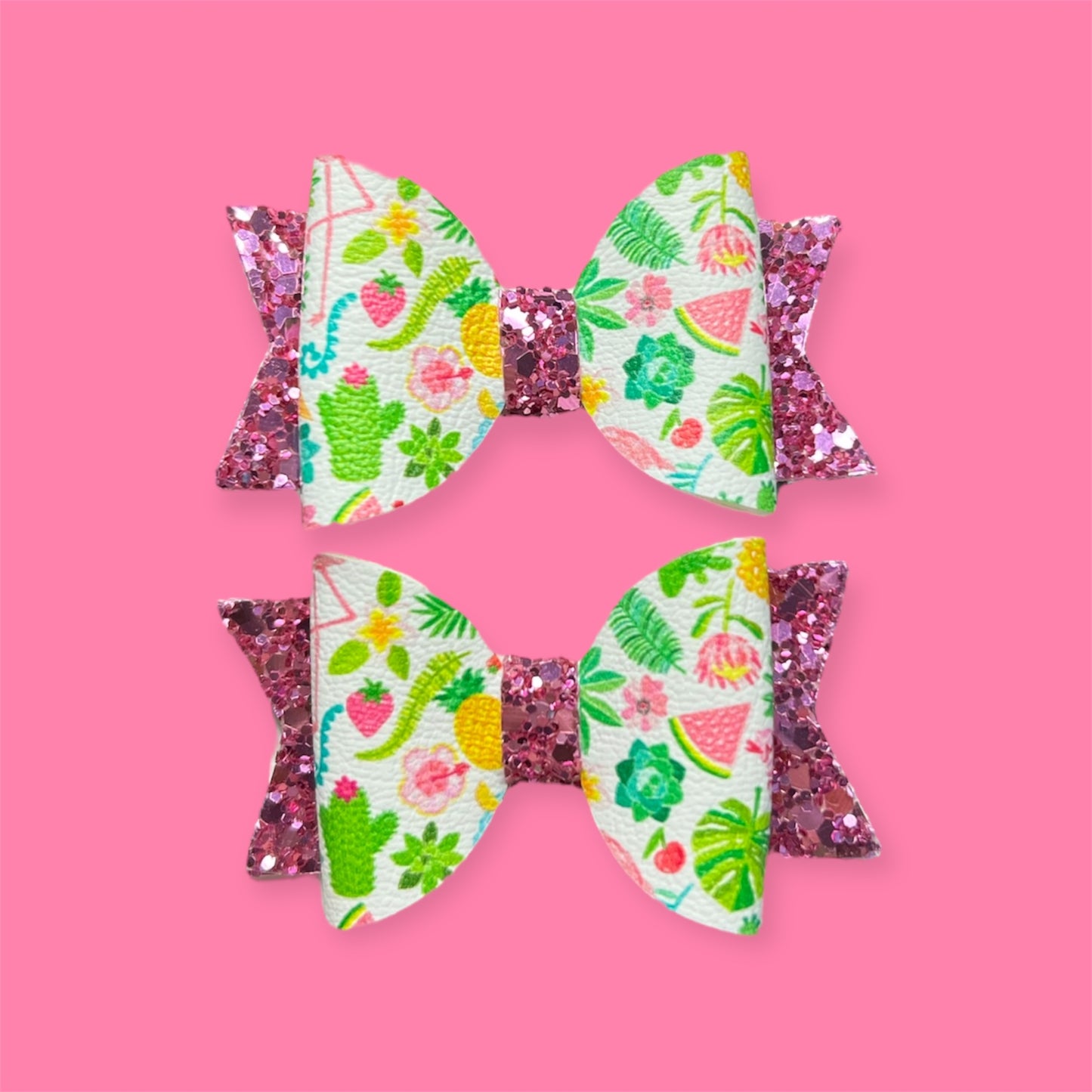 Summer fruits flowers and trees hair bow