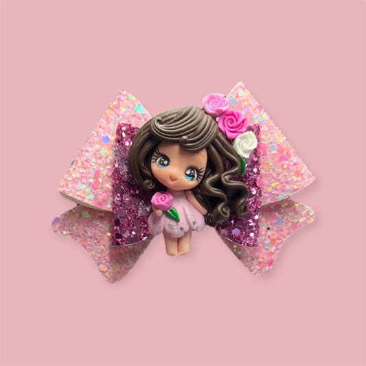 Floral fairy hair bow