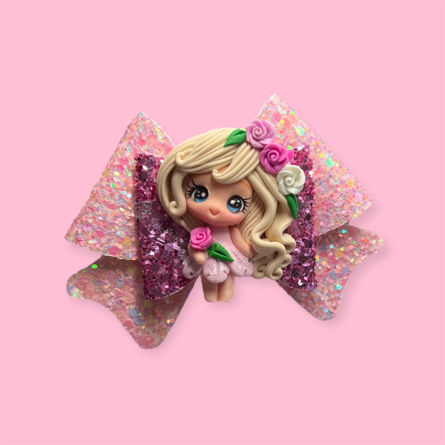 Floral fairy hair bow