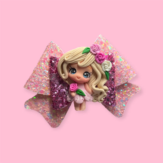 Floral fairy hair bow