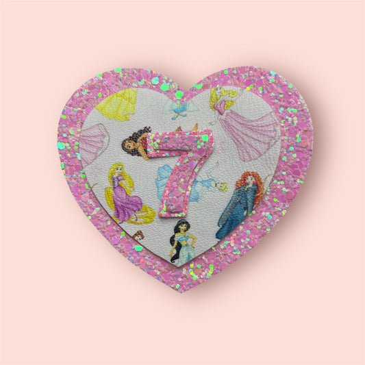 Princess heart shape badge
