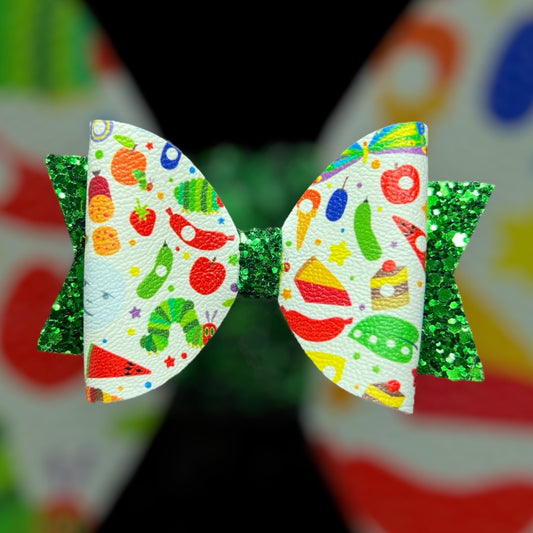 Hungry caterpillar hair bow