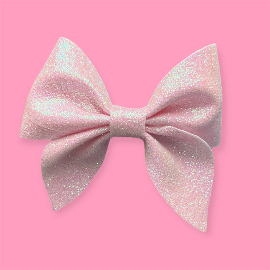 Pink pinch hair bow set