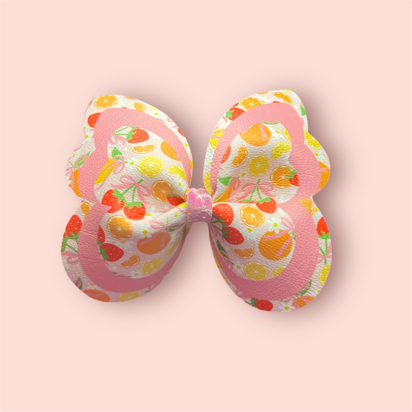 Summer fruits butterfly hair bow (single bow)