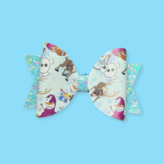 Snowman  and friend hair bow