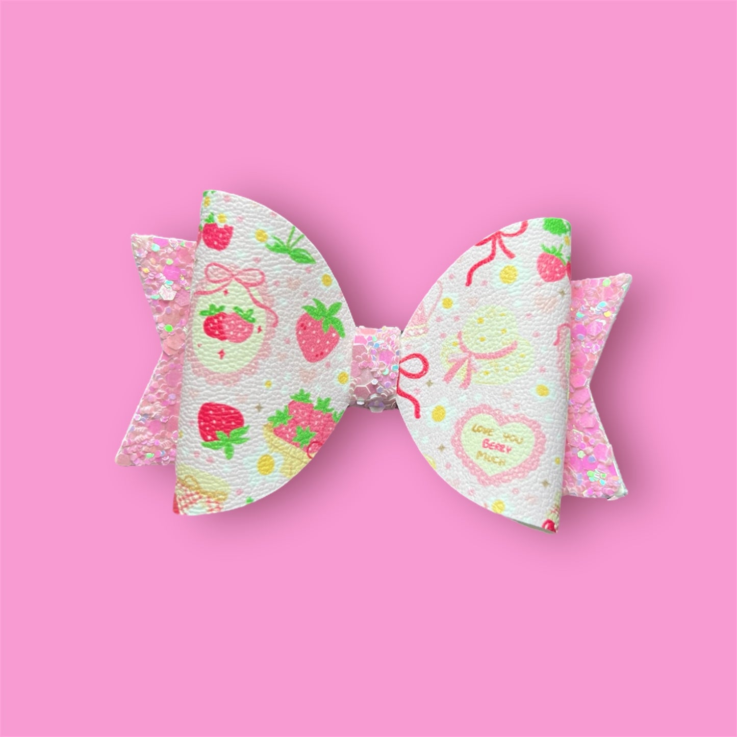 Strawberry picnic hair bow