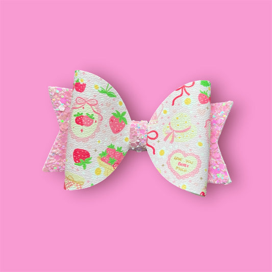 Strawberry picnic hair bow
