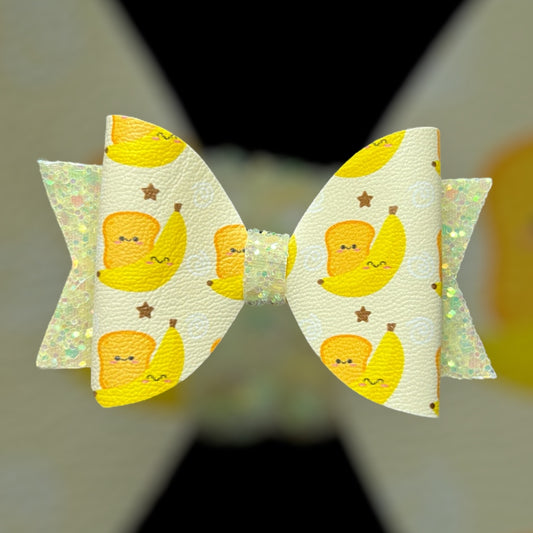 Banana and bread hair bow