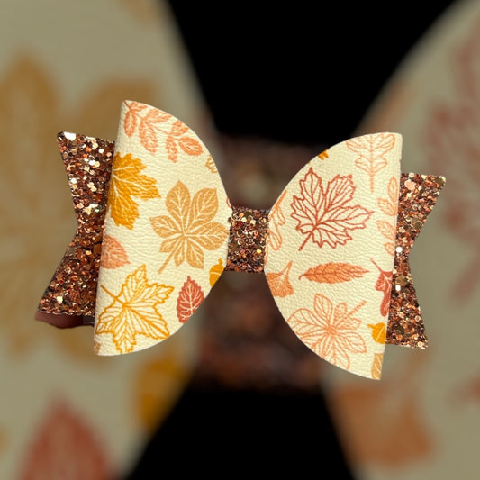 Autumn leaves hair bow