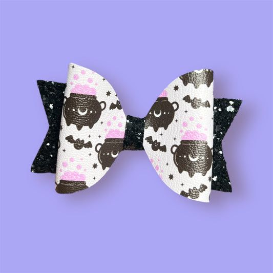 Witches bowl hair bow