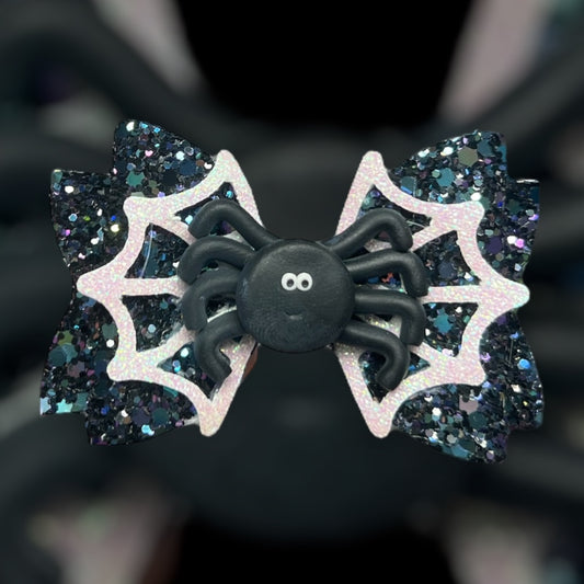 Black spider hair bow