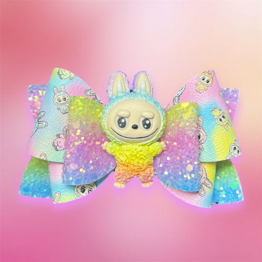 Rainbow labubu hair bow